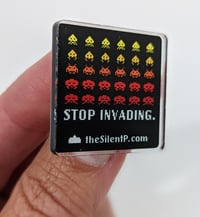 Image 1 of "Stop Invading" Custom acrylic pin