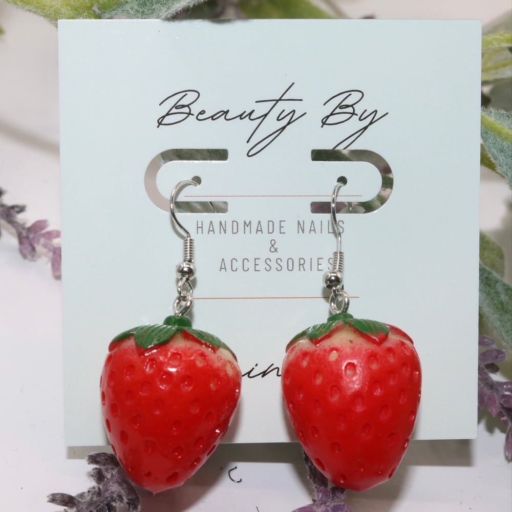Image of Juicy Strawberry Drop Earrings