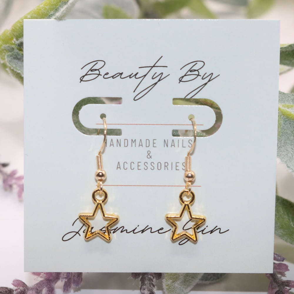 Image of Gold Star Drop Earrings