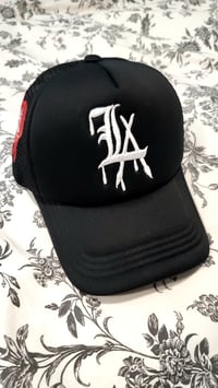 Image 1 of Los Angeles paint drip trucker hat