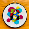 Colorful Monogram Custom Embroidery Hoop Art