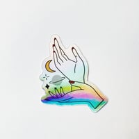 Image 2 of Holographic Magic Hands Sticker