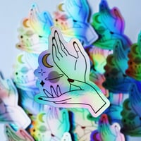 Image 3 of Holographic Magic Hands Sticker