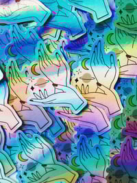 Image 4 of Holographic Magic Hands Sticker
