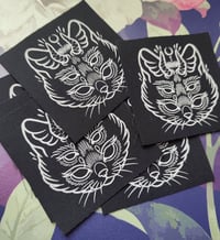 Image 2 of Screen printed patch Demon Cat