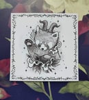 Image 2 of Square print red panda & baby capybaras