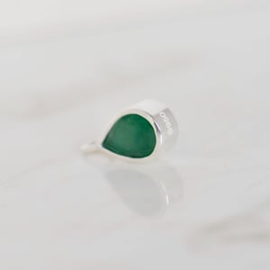 Image of Colombia Emerald pear cut silver necklace