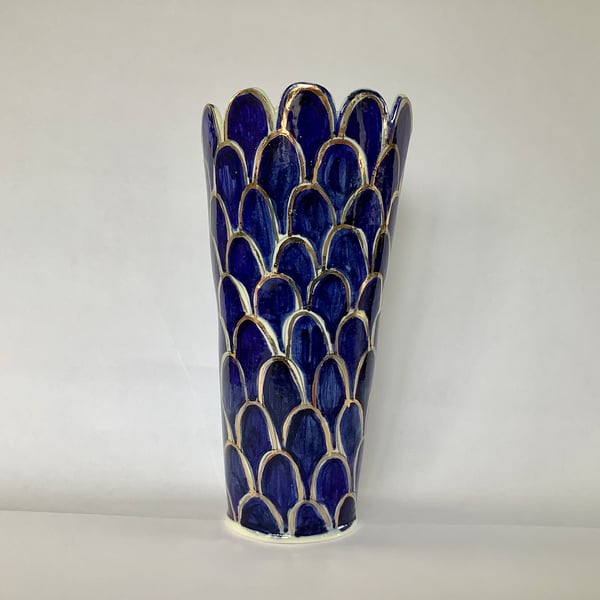 Image of Large vase Blue and Gold 