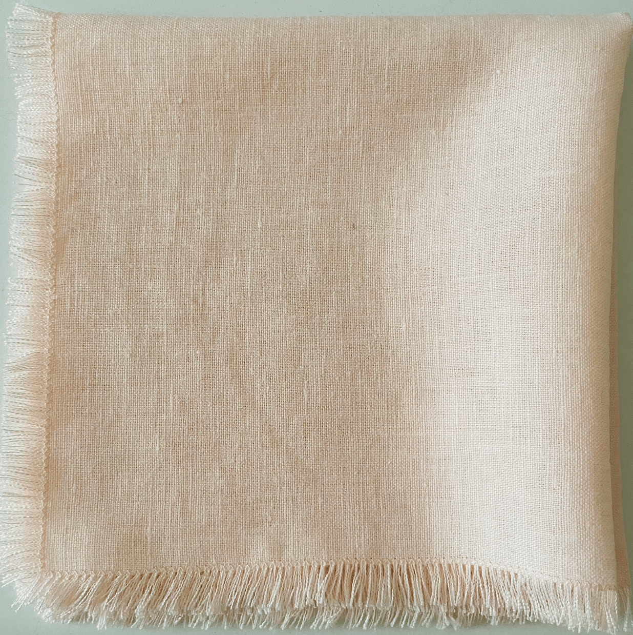 Image of Set di 4 tovaglioli in lino con frange - Frayed edges linen napkins set of 4
