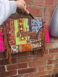 Image 2 of Large city bodycross bag Kantha fabric 