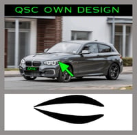 X2 BMW 1 Series 2015-19 Black Eyebrow Eyelid sticker decals