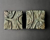 Image 2 of Set of two Bronze Handles with Abstract Relief