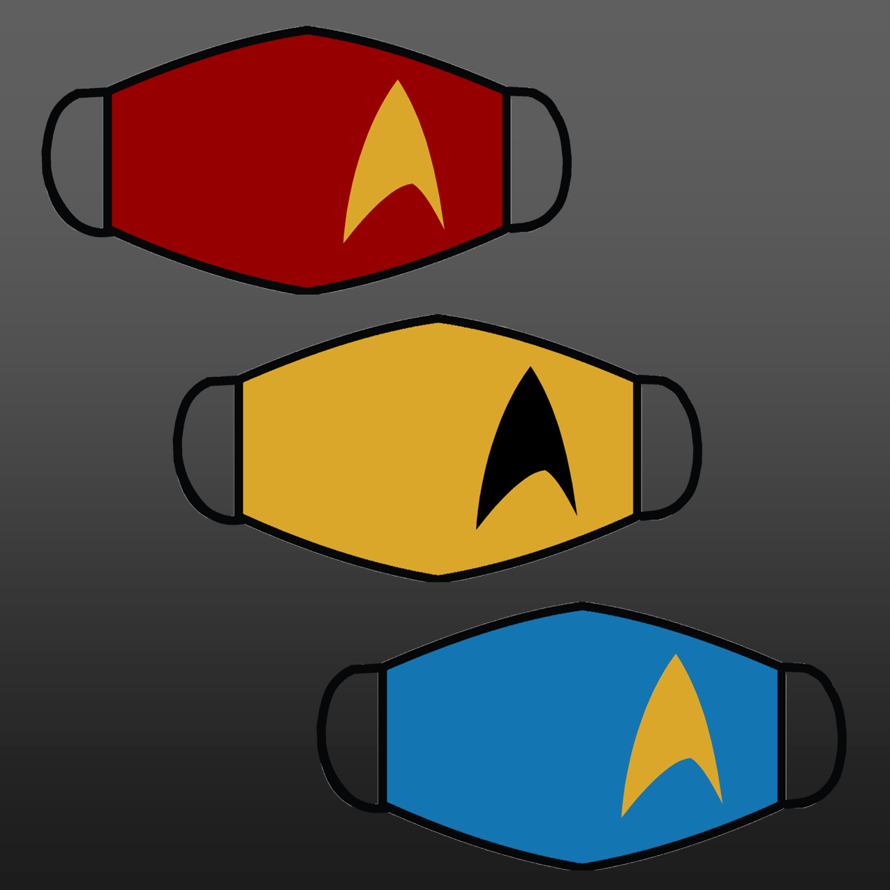 Star Trek Fleet Uniform Facemasks