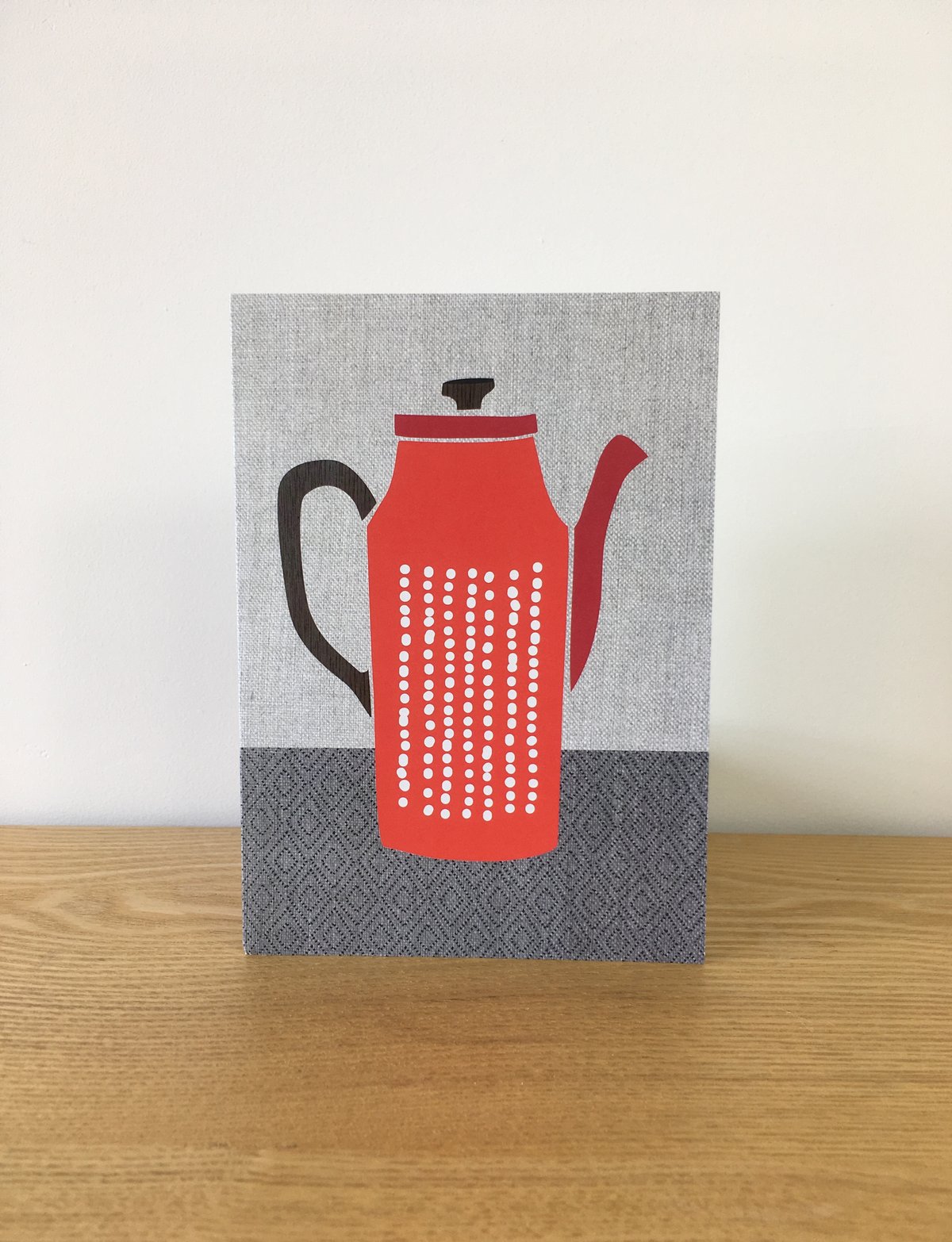 Coffee Pot Cards - Orange Kettle, Yellow Stripe, Dotty Red, Vertical Leaf & Green Triangles