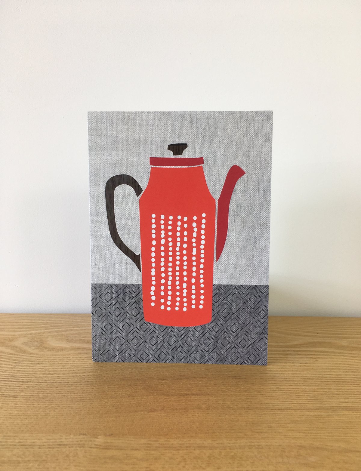 Coffee Pot Cards - Orange Kettle, Yellow Stripe, Dotty Red, Vertical Leaf & Totem Olive