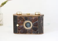 Pinhole camera. Driftwood, sea glass. 6X4,5