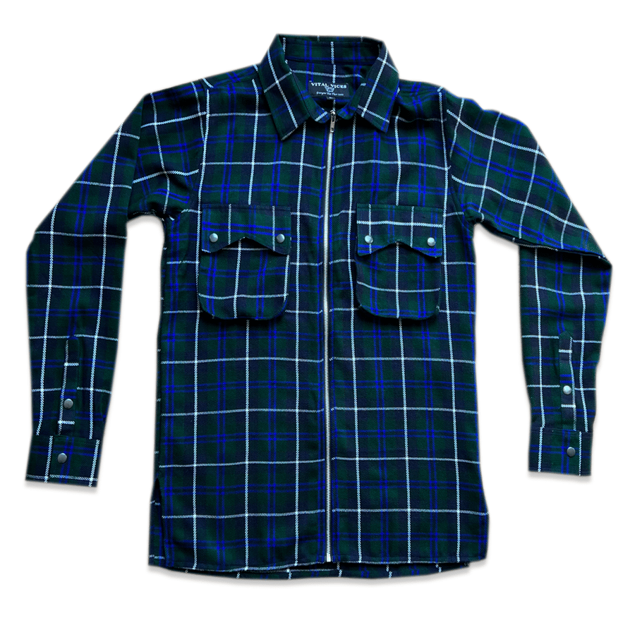 Image of Indigo Blue Essential Zip Up Flannel