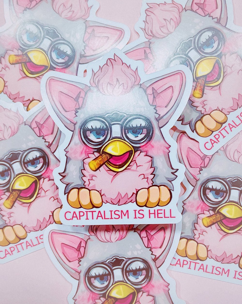 Capitalism is Hell, Furby | Vinyl Sticker