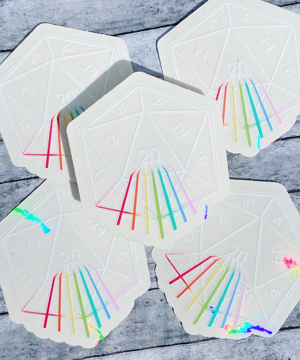 DND Dice Suncatcher, Rainbow Maker Decal