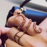 Copper Wire Wrapped Snake Ring: made to order