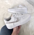 Image of Nike Air Force 1 '07 Women's Shoes White with Swarovski Crystals. 