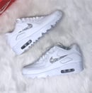 Image of Nike Air Max 90 Women's Shoes White with Swarovski Crystals.