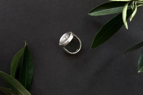 Image of ''Peace'' silver ring with rock crystal · PAX ·