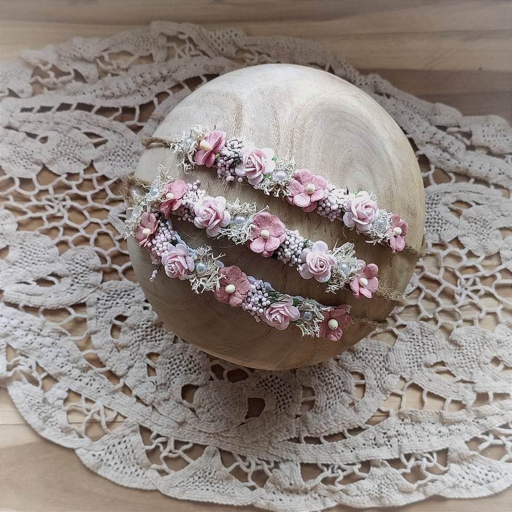 Image of Mini halo rose pâle et vieu rose 