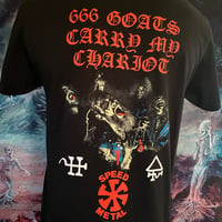 Image 2 of Butcher "666 Goats Carry My Chariot" T-shirt