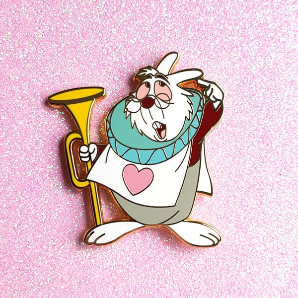 Image of fantasy pin's alice au pays des merveilles - alice in wonderland - white rabbit