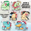 Gen 2 Starter Pokemon Stickers