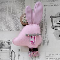 Image 4 of Glove Ears Hare Brooch - Pink