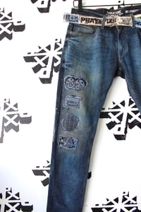 Image of rugged not ripped denim jeans 