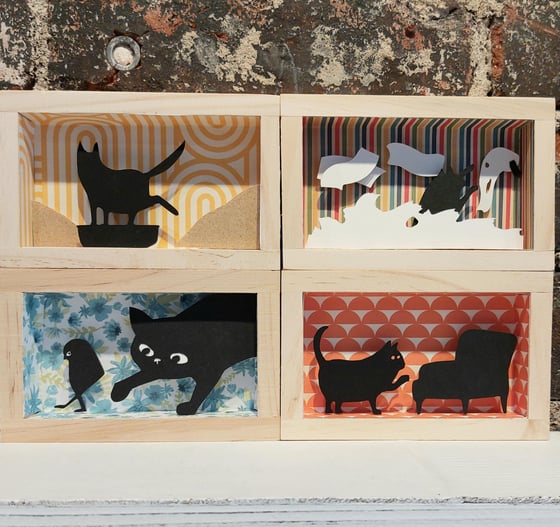 Image of Naughty Kitty Shadow Boxes (sold individually)