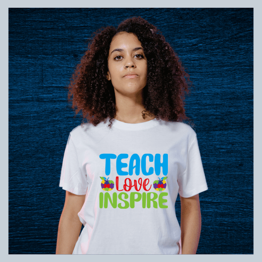 Image of Female "Teach Love Inspire" White Tee