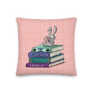 Image of Banned Books Bunny Pillow Cover 18 x 18