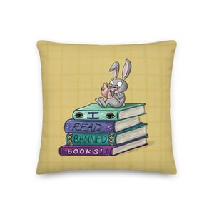 Image of Banned Books Bunny Pillow Cover 18 x 18