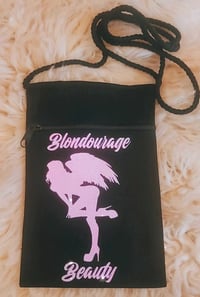 Blondourage Beauty Signature Logo Pink Glitter Canvas Bag