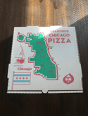 (CREAM) Chicago Pizza Shirt +Box+Sticker Combo 