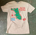 (CREAM) Chicago Pizza Shirt +Box+Sticker Combo