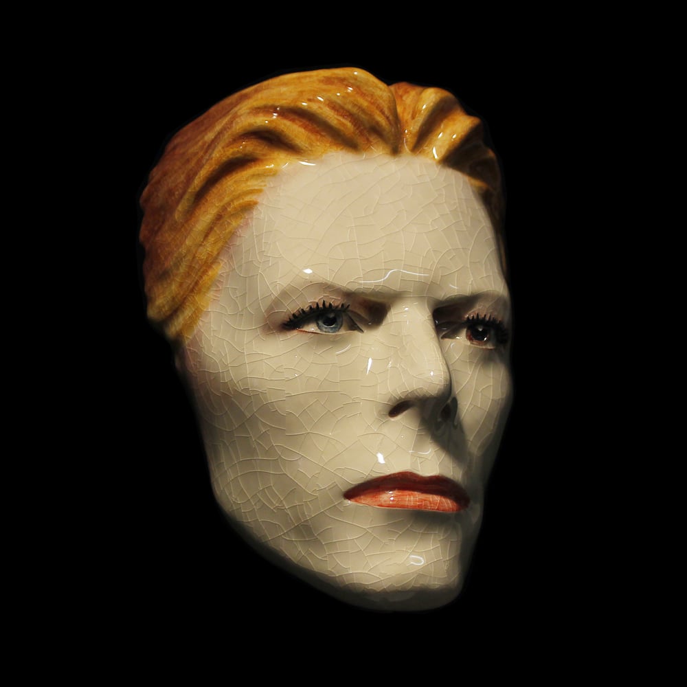 'The Thin White Duke' Painted Ceramic Mask Sculpture