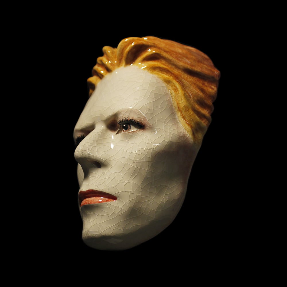 'The Thin White Duke' Painted Ceramic Mask Sculpture