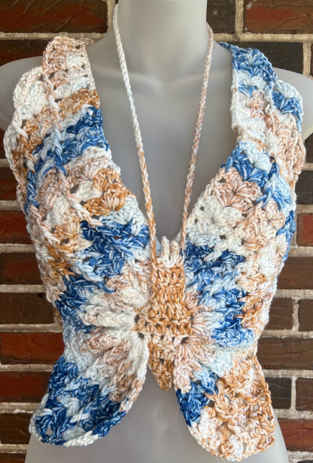 Image of Multi-Colored Crochet Butterfly top