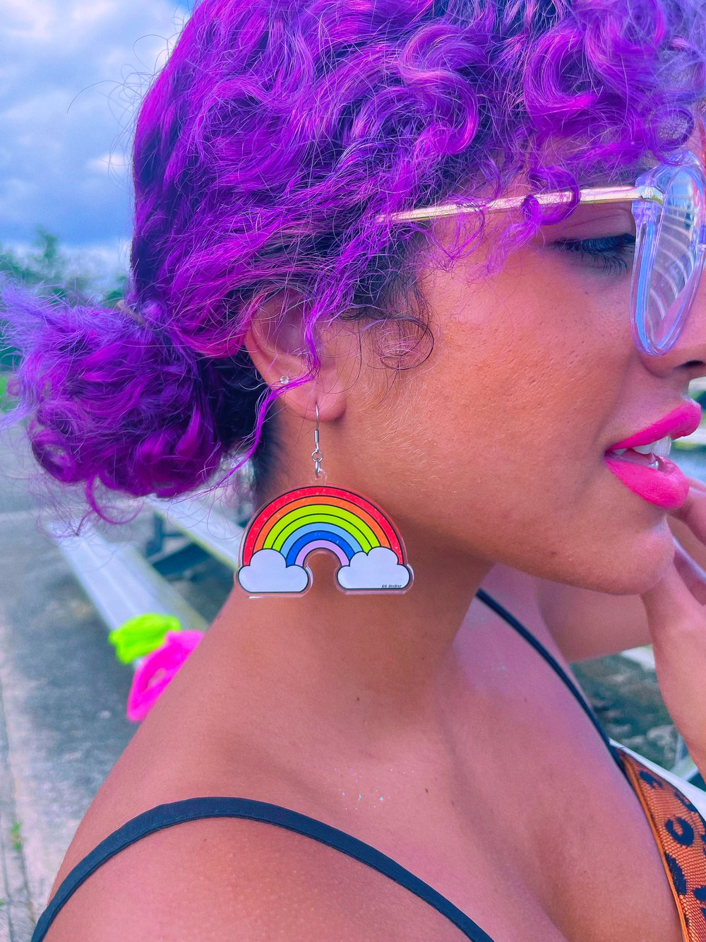 Image of Cloudy Rainbow earrings