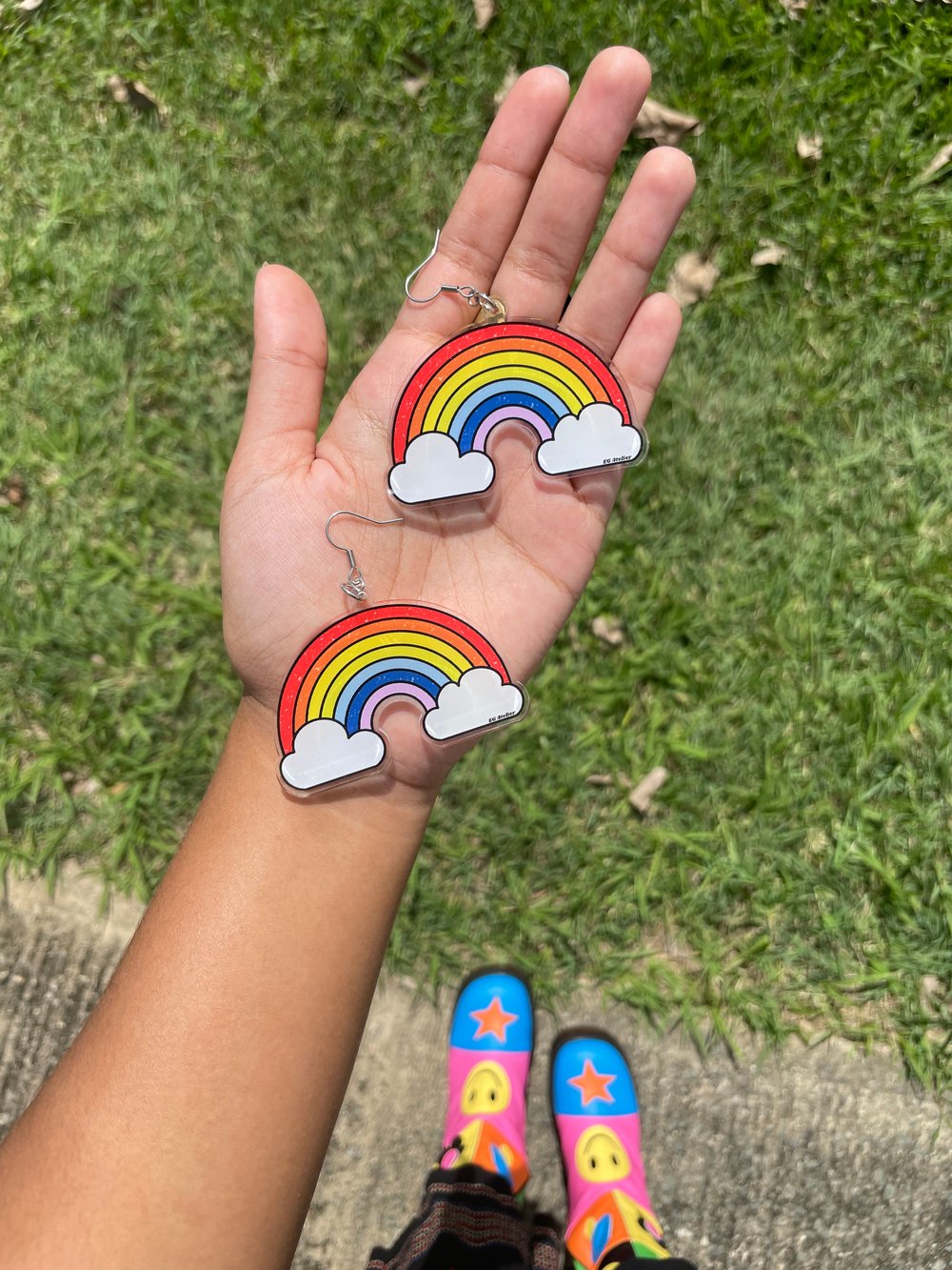 Image of Cloudy Rainbow earrings