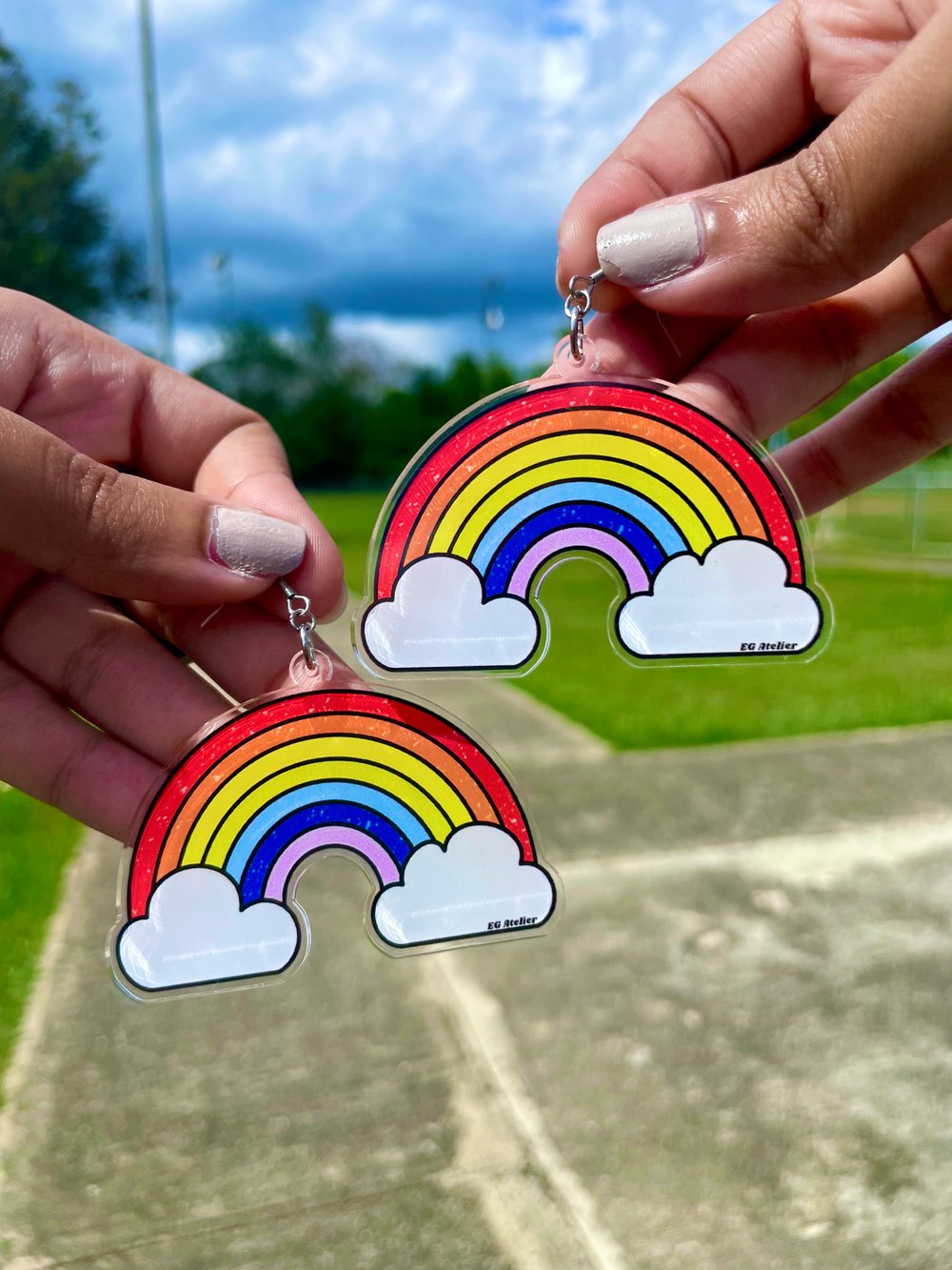 Image of Cloudy Rainbow earrings