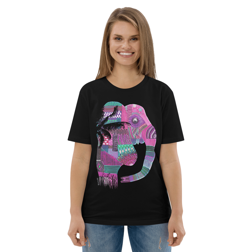 Image of Rainbow Elephant Unisex Bio-Baumwoll-T-shirt Pink