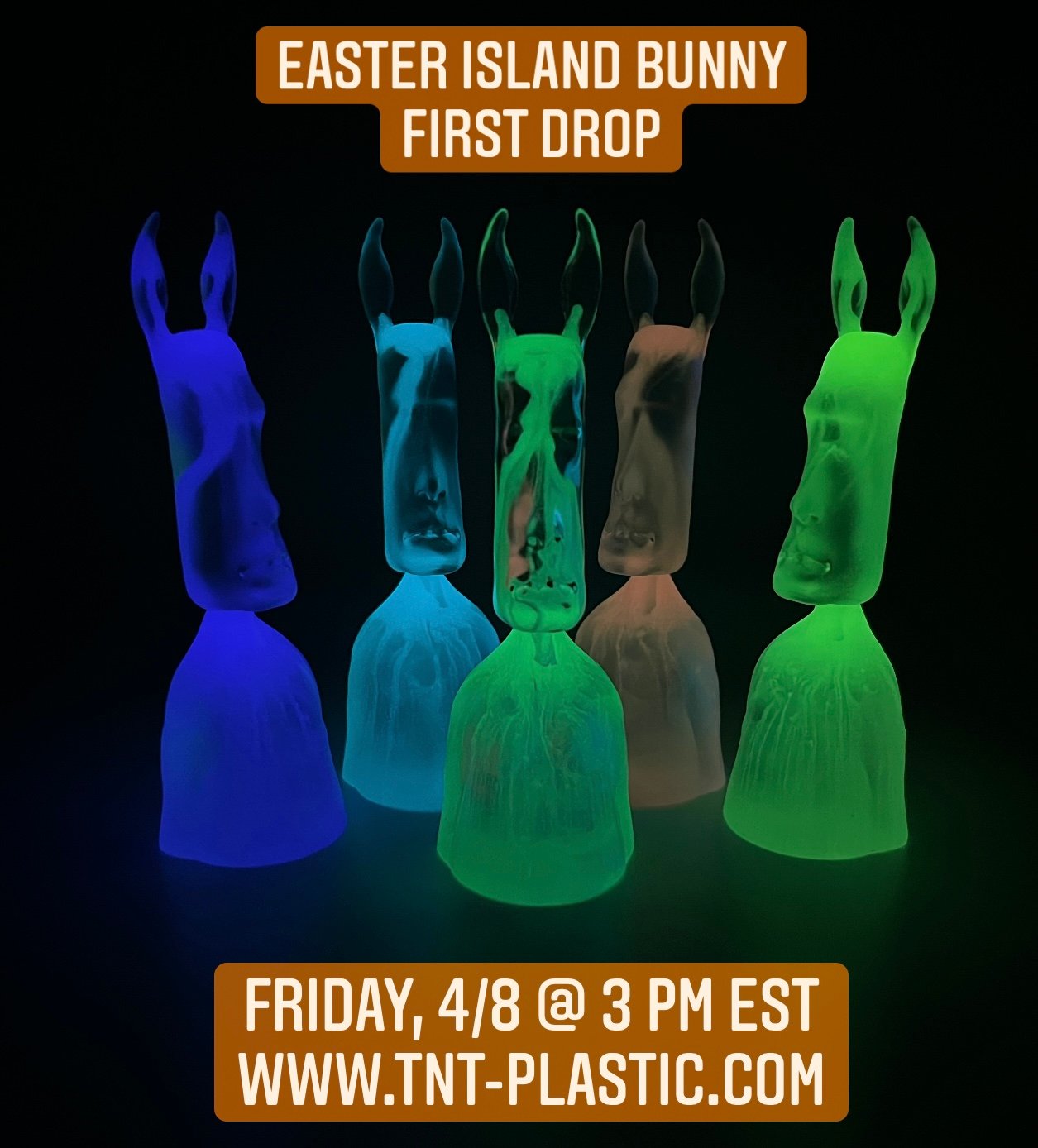 Image of Easter Island Bunny: Glow Drip (5 colors)