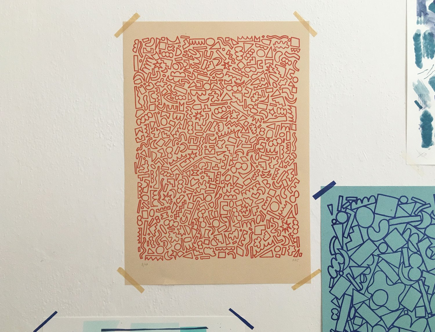 Image of RED SHAPES PRINT