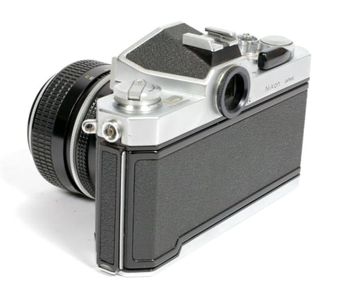 Image of Nikon Nikkormat FT2 35mm SLR film camera with Nikkor 50mm F1.4 lens + case